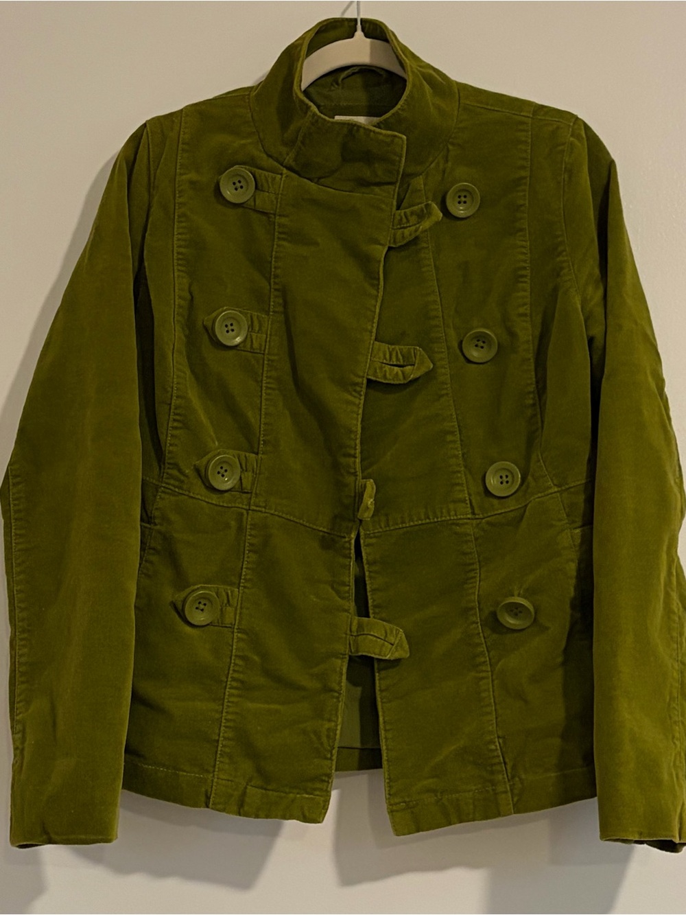 Vintage Mossimo Supply Co. Olive Green Double-Breasted Pea Coat | Medium